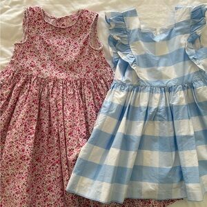 Trotters of London dress bundle 4 years Pink Floral & Blue Checkered Girls Dress